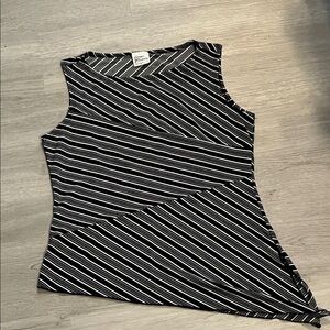 Giorgio Fiorelli Black and White Striped Tank Top